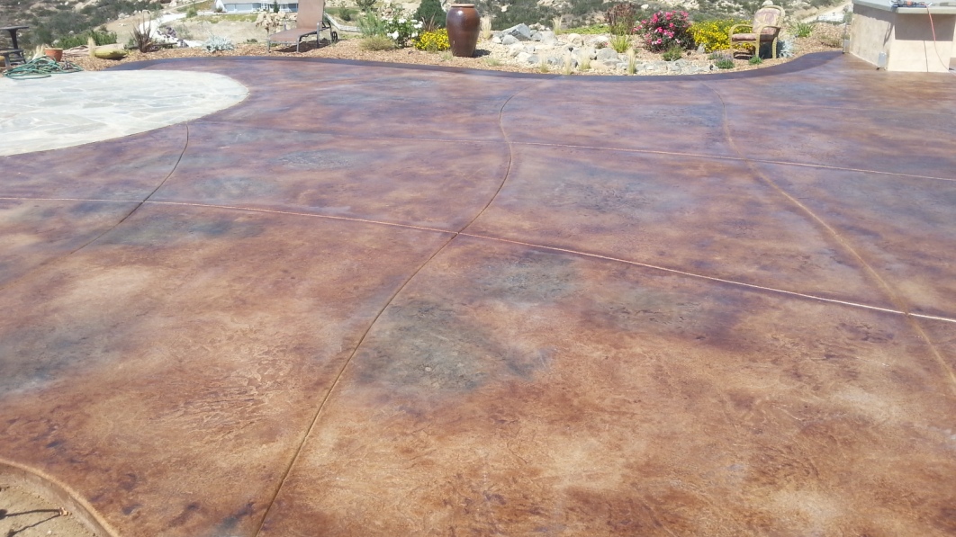 stained concrete after
