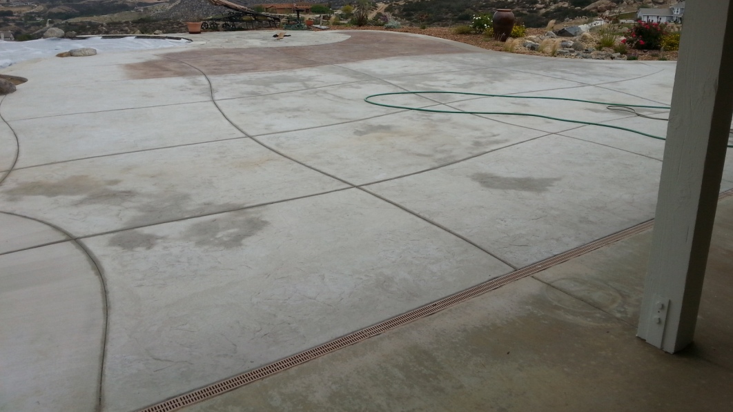 stained concrete before