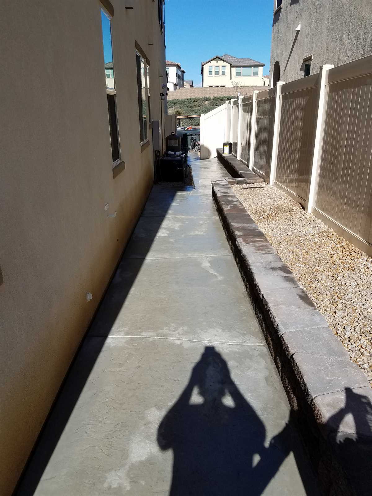 stained concrete path before