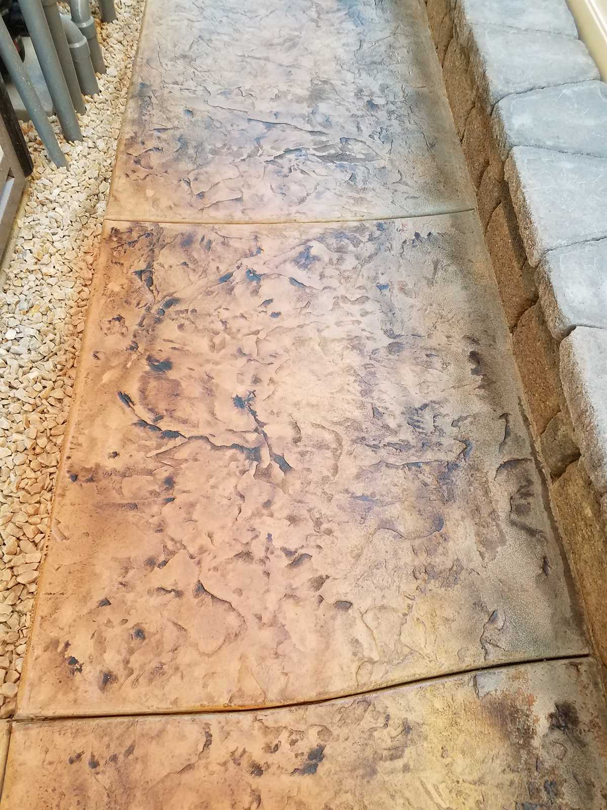 stained concrete path before